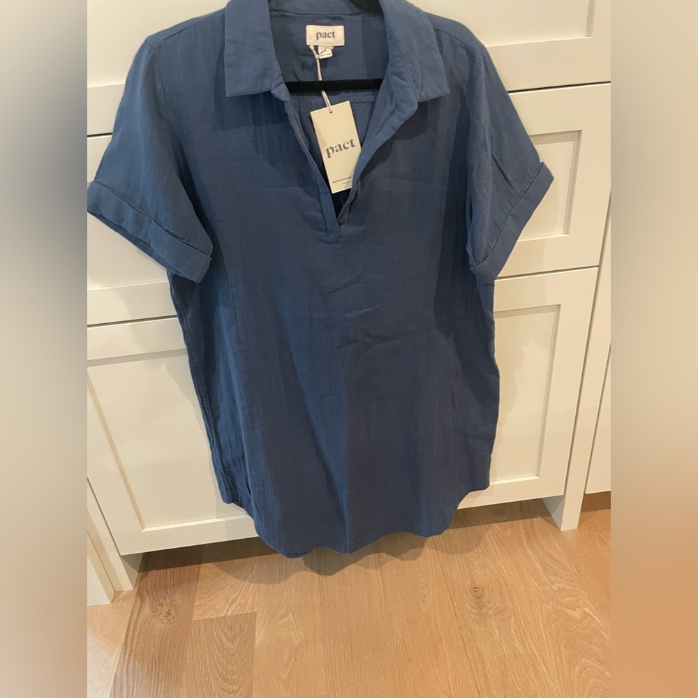 Pact Blue Casual coverup